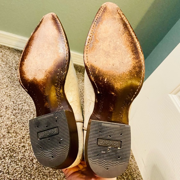 EUC Winter White Hornback Caiman/Leather Los Altos Cowgirl Boots - Picture 8 of 17